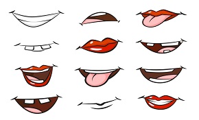 12 cartoon mouth design vector